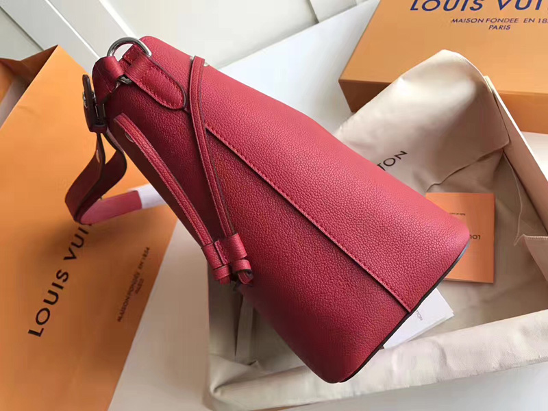 M54679 LV Lockme Bucket 手袋 LV水桶包 LV全皮單肩斜挎包 紅色