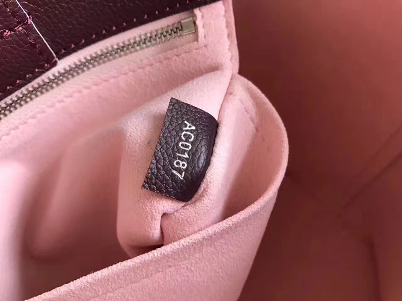 M54680 LV Lockme Bucket 手袋 LV水桶包 LV全皮單肩斜挎包 棗紅色