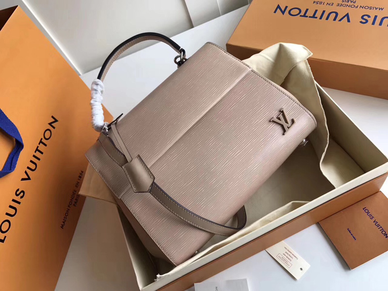 M41300 LV CLUNY MM 中號(hào)手袋 LV女包 LV真皮水波紋 LV手提包 奶茶色