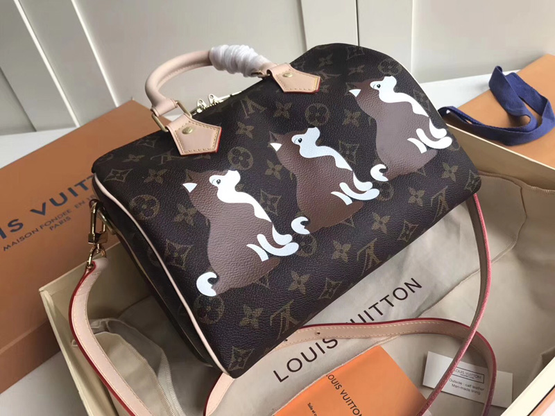 M41113 LV SPEEDY 25 手袋(配肩帶)LV柴犬系列 LV枕頭包