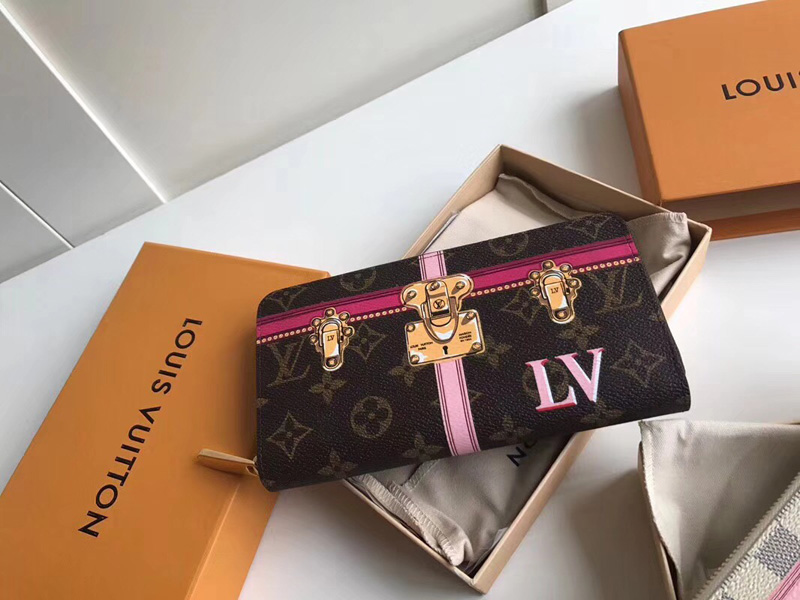 M62616 LV Zippy 拉鏈錢夾 LV 2018夏季旅行箱主題 LV掛鎖絲印圖案 LV錢包