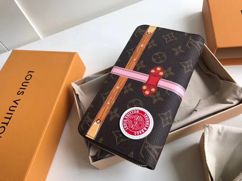 M62616 LV Zippy 拉鏈錢夾 LV 2018夏季旅行箱主題 LV掛鎖絲印圖案 LV錢包