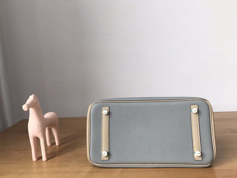 Hermes(愛馬仕)birkin系列 純手工定制版 海鷗灰拼斑鳩灰 30cm togo皮 金扣