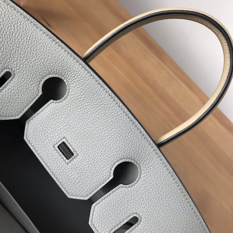 Hermes(愛馬仕)birkin系列 純手工定制版 海鷗灰拼斑鳩灰 30cm togo皮 金扣