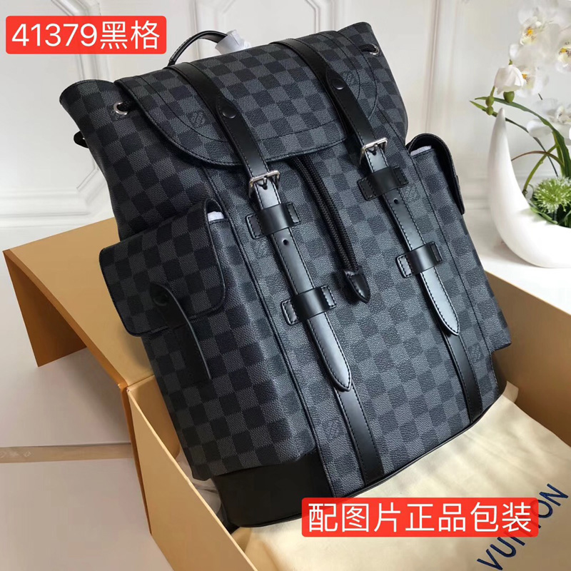 N41379 LV Christopher 小號雙肩包 LV男士背包 LV雙肩包 LV背包 黑格