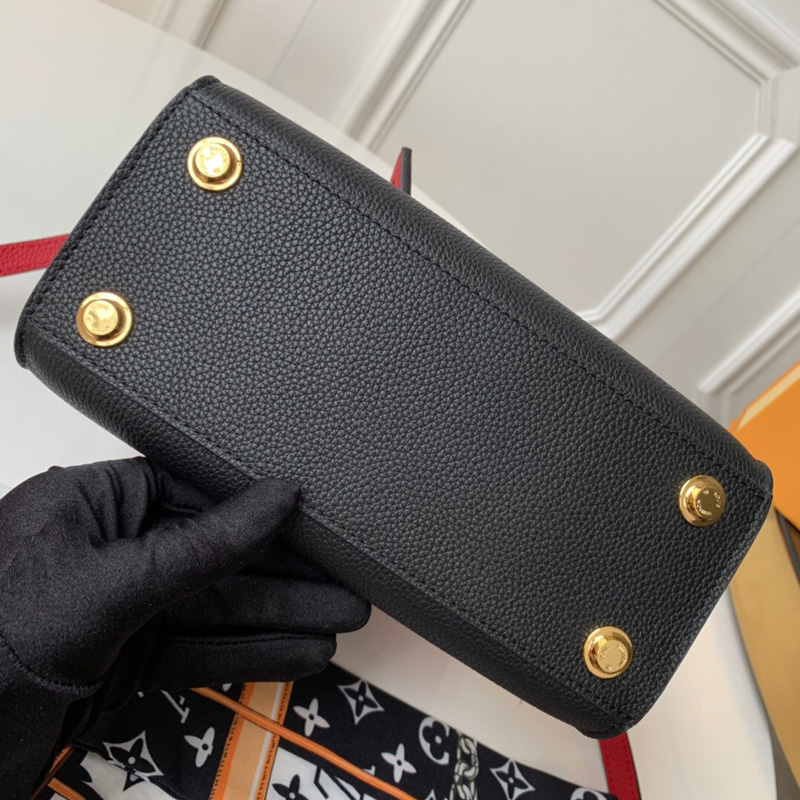 M53319 LV City Steamer 中號手袋 LV女包 LV手提單肩包 黑配香檳色