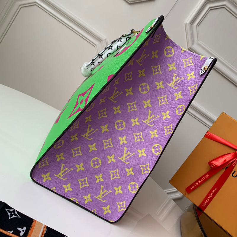 M44570 LV ONTHEGO 手袋 超大號 Monogram 印花迷你 Monogram 飾邊 綠色