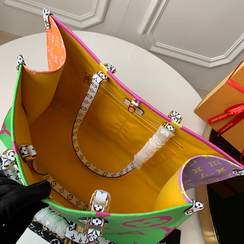 M44570 LV ONTHEGO 手袋 超大號 Monogram 印花迷你 Monogram 飾邊 綠色