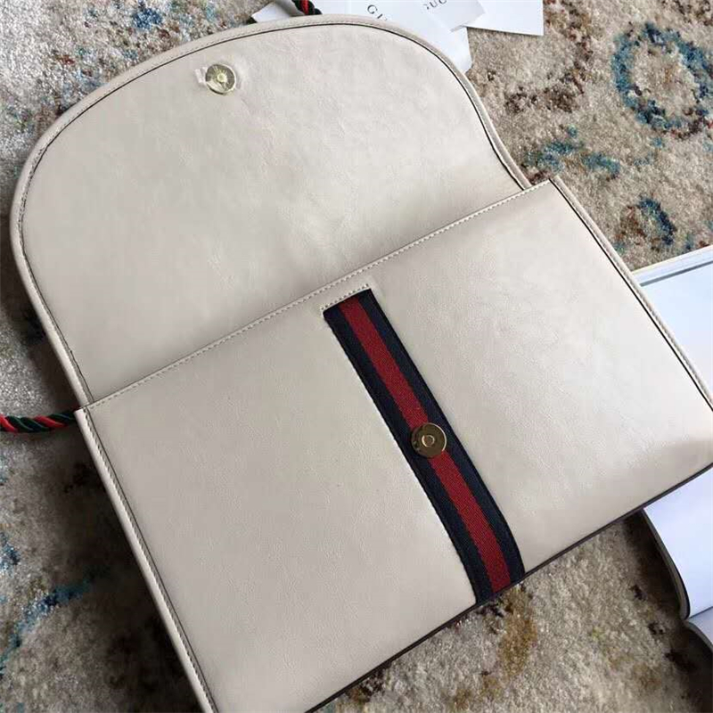 564697 Gucci女包 古馳單肩包 Gucci斜挎包 大號 古馳虎頭標 Rajah系列 白色