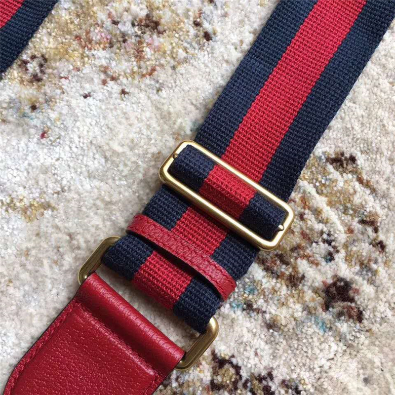 489617 Gucci女包 古馳單肩包 Gucci斜挎包 古馳虎頭標 肩帶可調 紅色