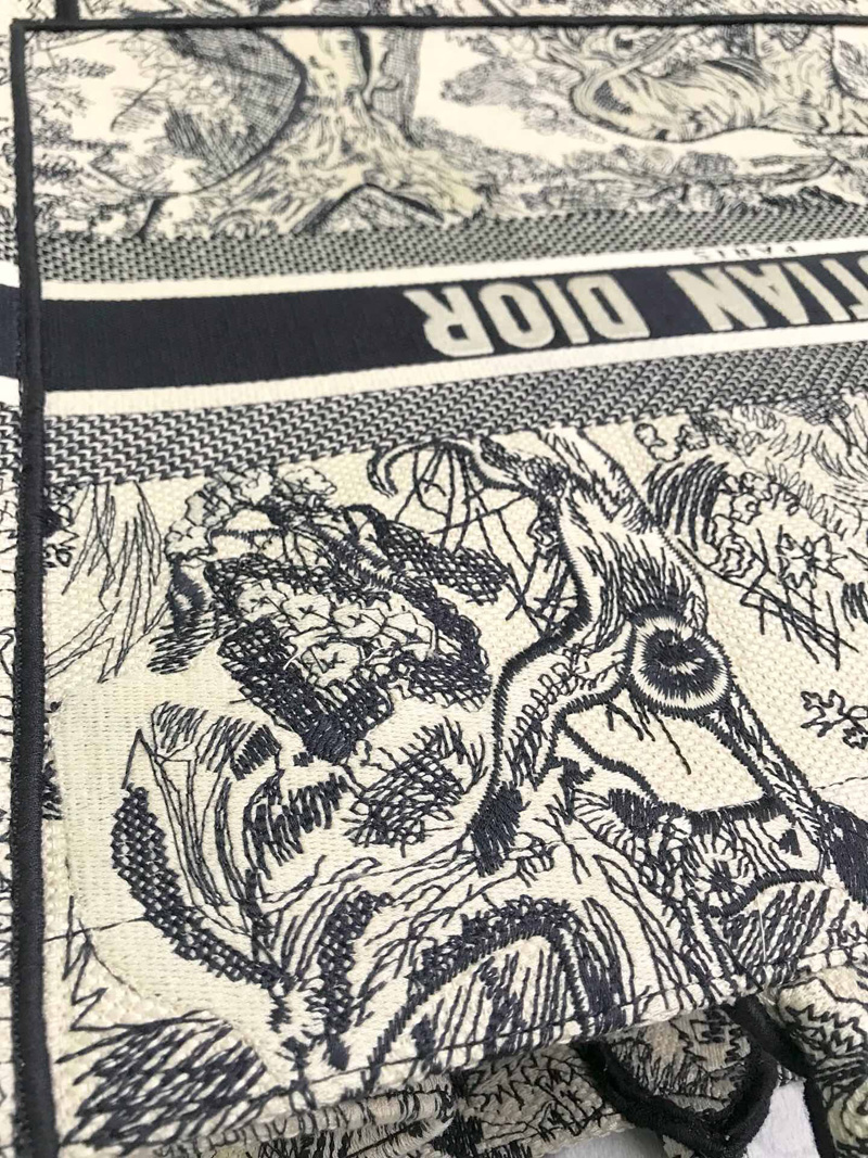 M1286 迪奧女包 Dior包包 迪奧刺繡購物袋 Dior手提袋 迪奧大容量包 白色