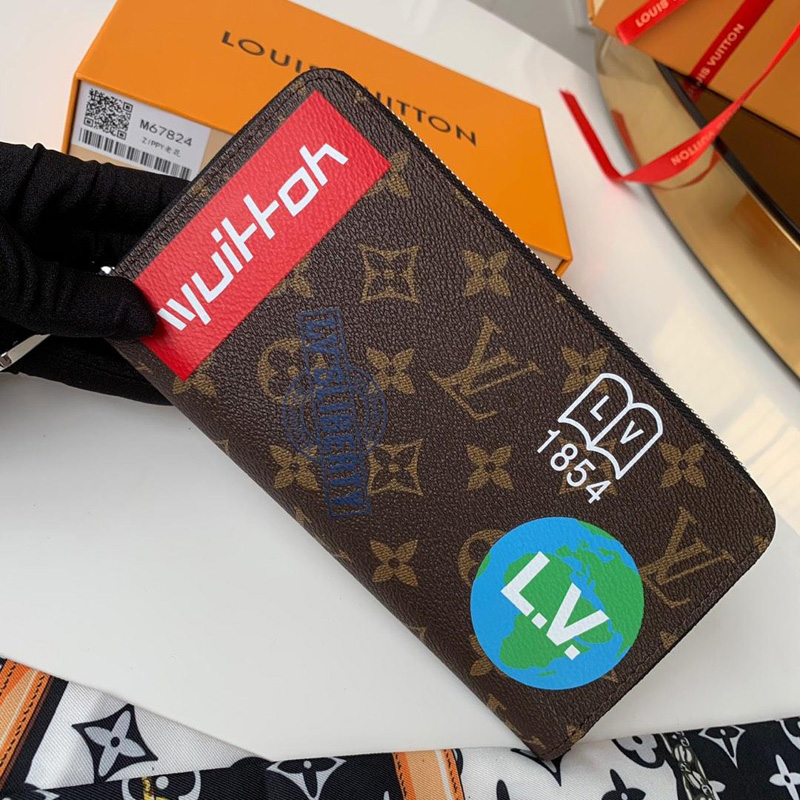 M67826 LV ZIPPY 錢夾 Monogram White 帆布錢包 LV拉鏈錢夾 老花