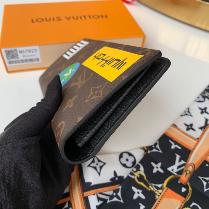 M67823 LV BRAZZA 錢夾 Monogram 帆布錢包 LV西裝夾 老花