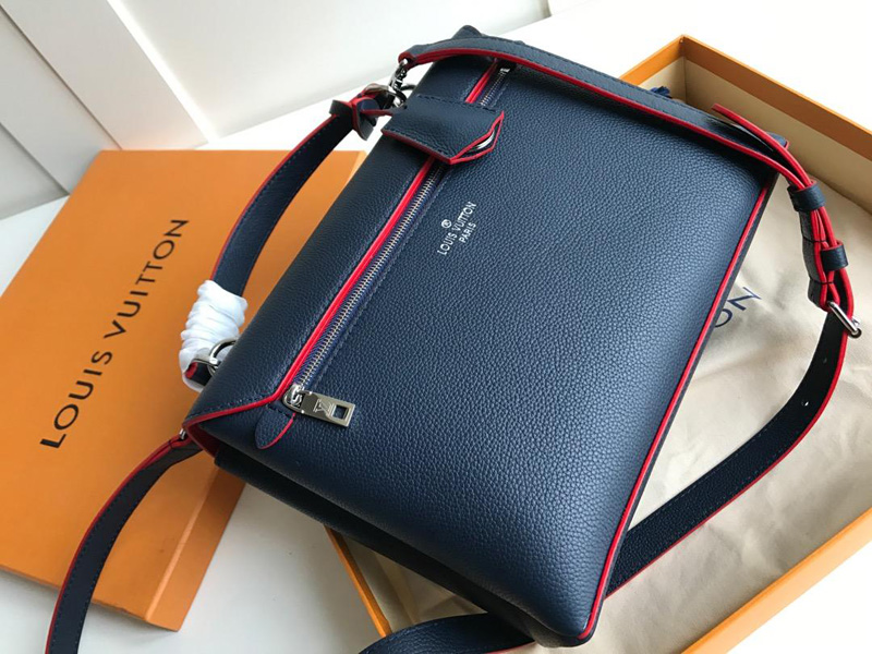 M53197 LV MYLOCKME 手袋 LV校園包 深海藍(lán)拼紅色