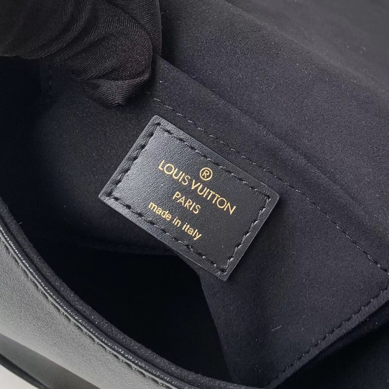 M55505 LV TAMBOURIN 手袋 小牛皮飾邊女包 LV單肩斜挎包 黑色