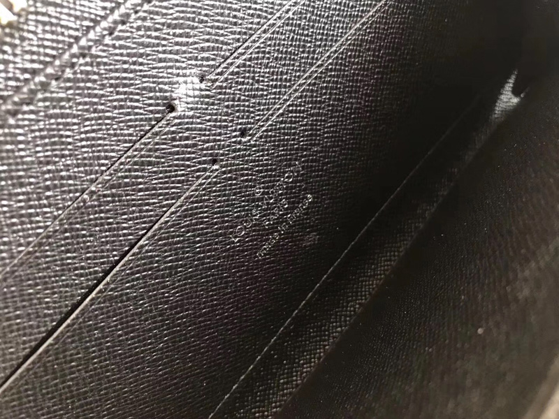N60015 LV ZIPPY 拉鏈錢夾 Damier Graphite黑格錢包 LV男士錢夾