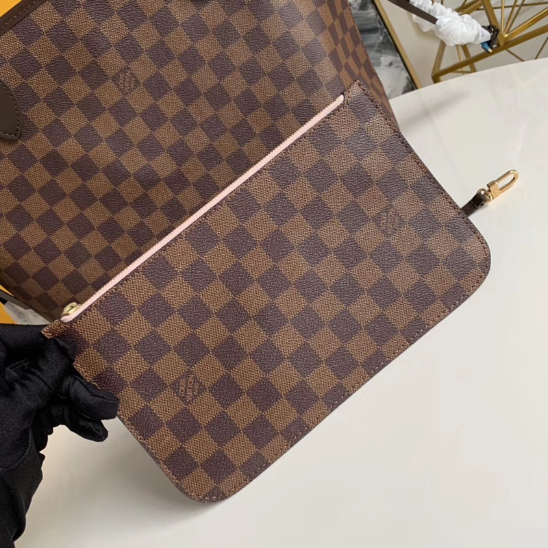 N41603 LV Neverfull 中號手袋 Damier Ebene咖啡格 LV購物袋