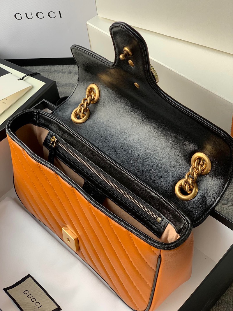 443497 GG Marmont 系列小號肩背包 褐紅色斜紋女包