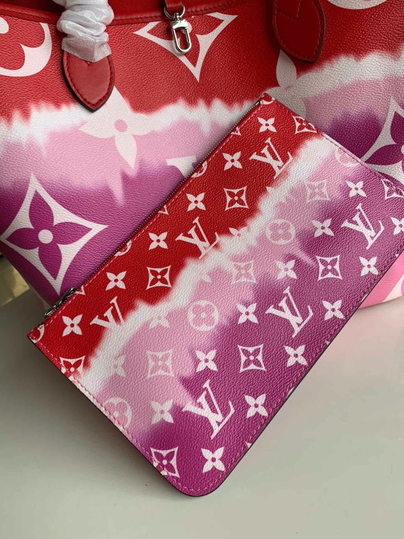 M45127 LV NEVERFULL 中號手袋 2020新款日本絞染工藝女包 紅色