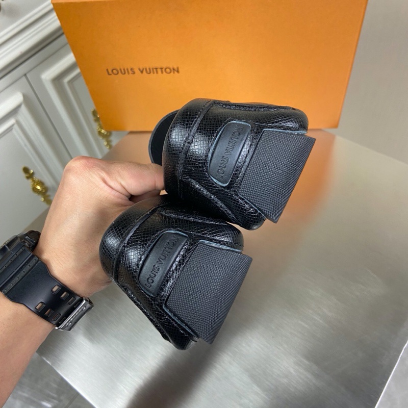 1A4P0X LV MONTE CARLO 便鞋 鱷魚皮豆豆鞋 樂福鞋 黑色