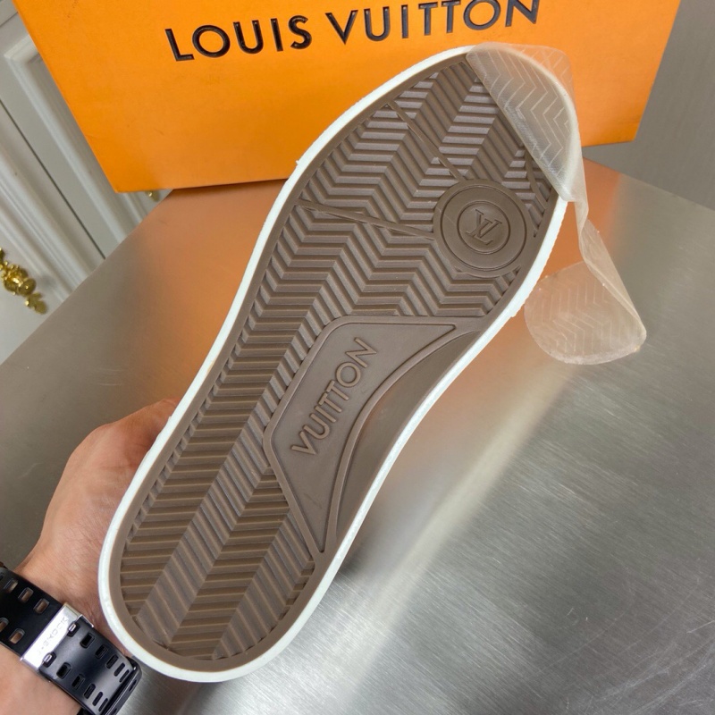 1A5UR4 LV TRAINER 運動鞋 Damier 針織面料男鞋 白色