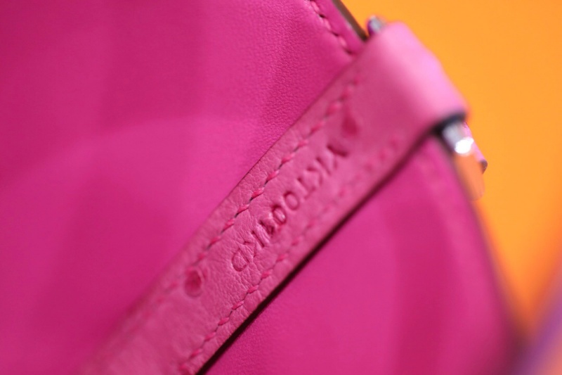 Hermes愛馬仕菜籃子 Hermes picotin18 愛馬仕水桶包 鴕鳥皮 玫紅色