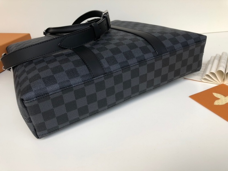 N40000 LV Anton Tote 手袋 Damier Graphite涂層帆布男士公文包