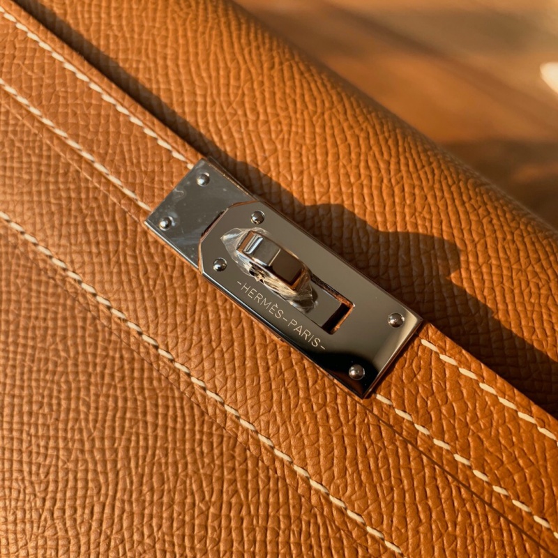 Hermes錢包 愛馬仕Kelly錢包 純手工頂級Epsom皮 棕色