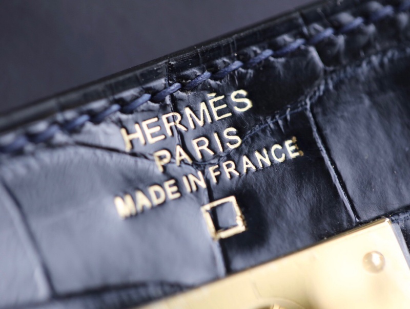 Hermes錢包 愛馬仕Kelly錢包 純手工頂級鱷魚皮 黑色