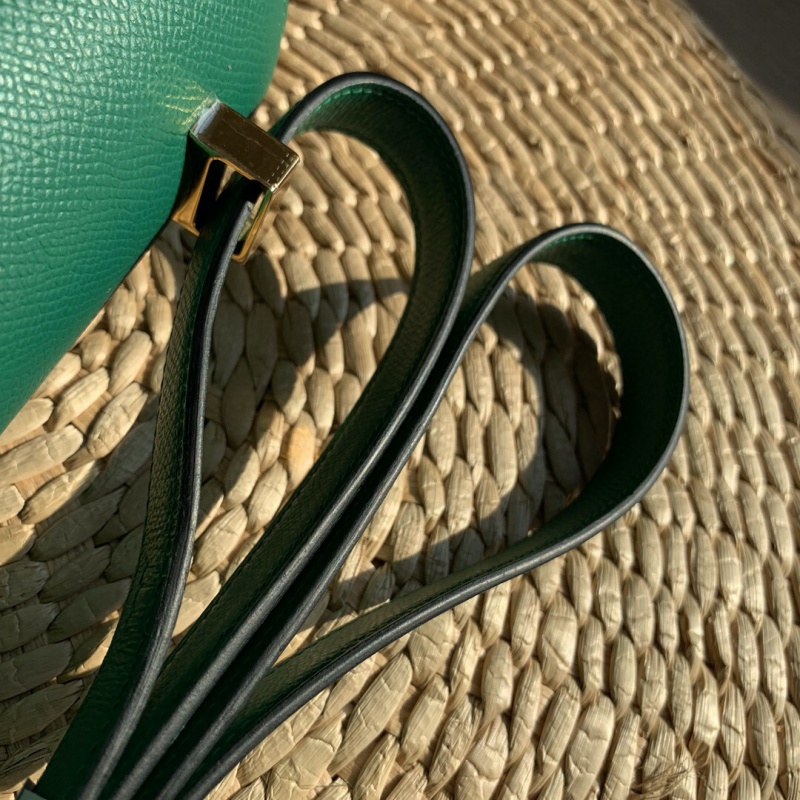 Hermes constance系列 愛馬仕康康包 純手工定制Epsom小牛皮 孔雀綠金扣