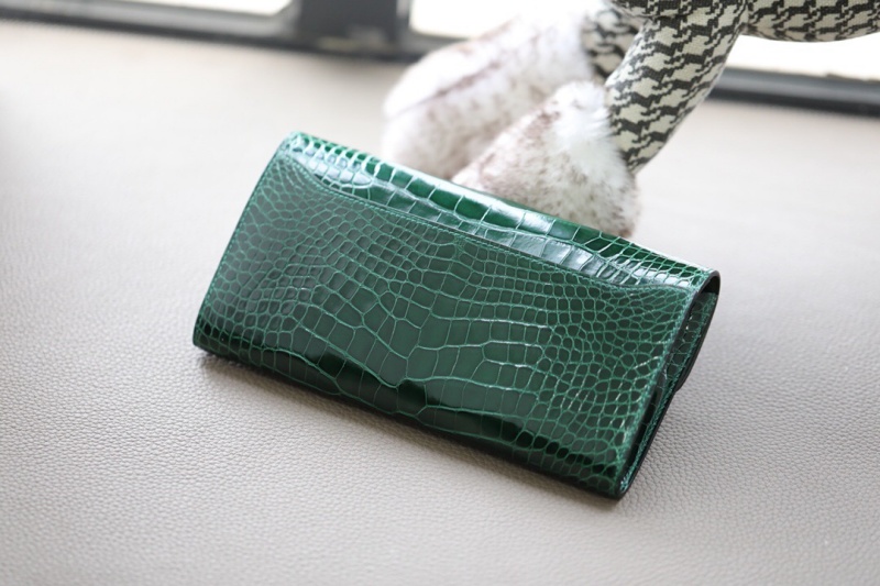 Hermes錢包 愛馬仕Constance大康錢包 純手工頂級美洲鱷魚皮 祖母綠