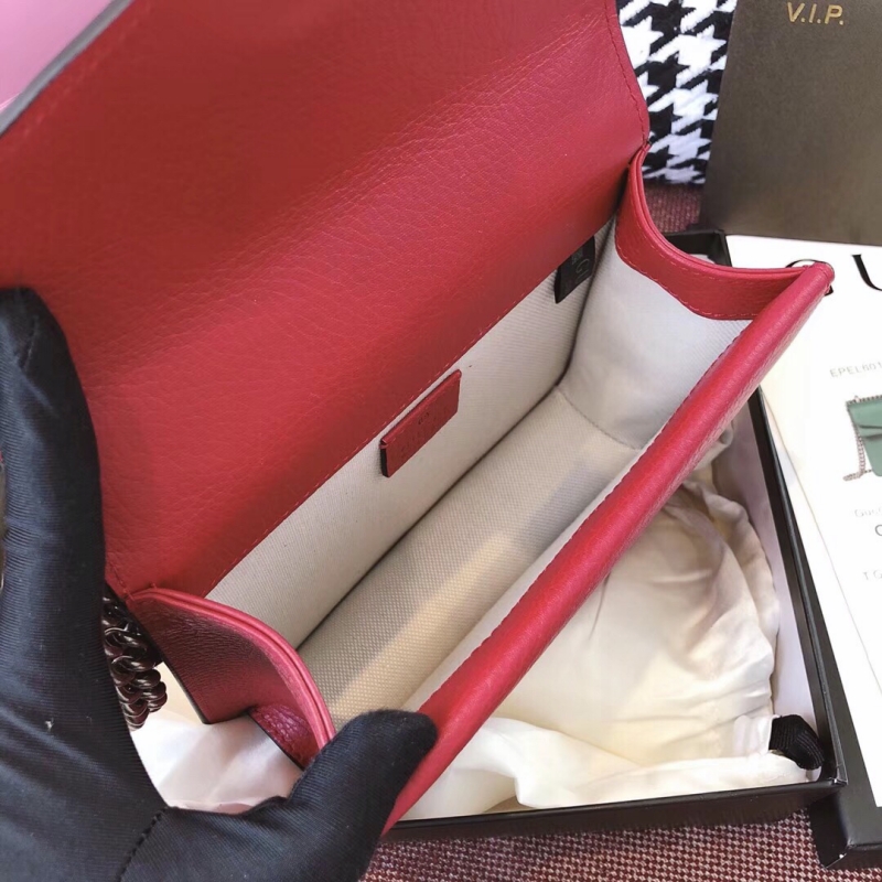 421970 Gucci Dionysus系列皮革迷你手袋 Gucci酒神包 紅色