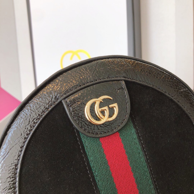 550618 Gucci Ophidia 系列圓形迷你肩背包 古馳圓餅包 黑色