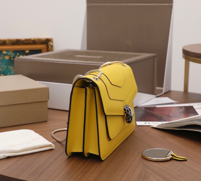 BVLGARI寶格麗 Serpenti Forever系列女包 寶格麗蛇頭包 黃色