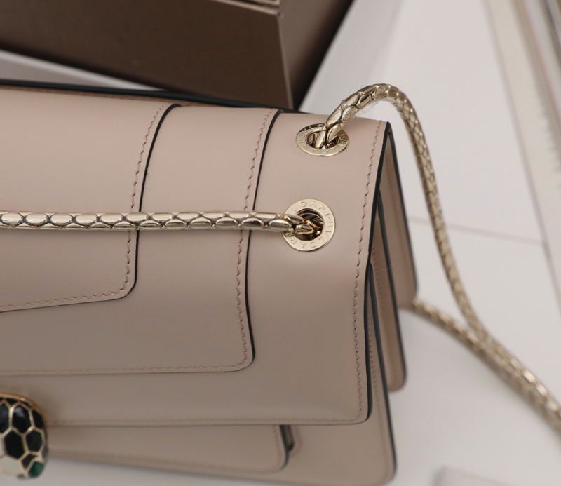 Bvlgari寶格麗 Serpenti Forever系列女包 寶格麗蛇頭包 奶茶色