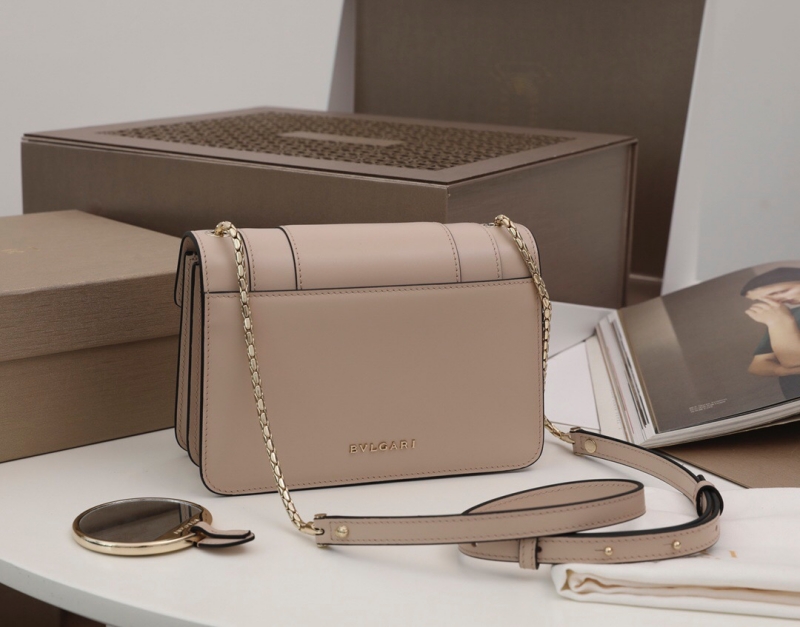 Bvlgari寶格麗 Serpenti Forever系列女包 小號 寶格麗蛇頭包 奶茶色