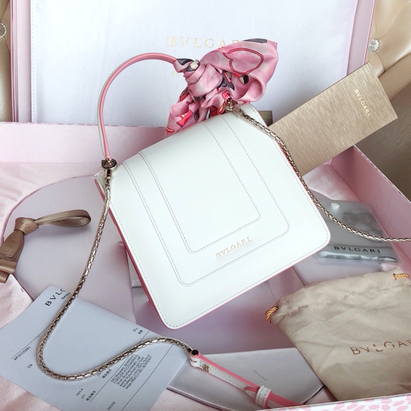 Bvlagari寶格麗 Serpenti Forever系列翻蓋女包 寶格麗手提蛇頭包 白色