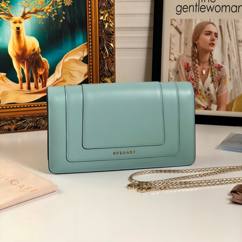 370449 Bvlgari寶格麗 Serpenti Forever系列翻蓋女包 寶格麗蛇頭包 青藍色