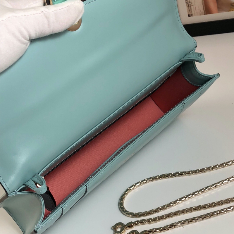 370449 Bvlgari寶格麗 Serpenti Forever系列翻蓋女包 寶格麗蛇頭包 青藍色