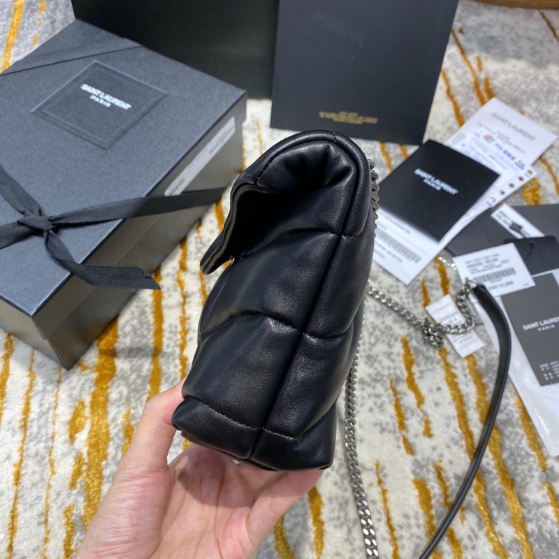 6203331 YSL圣羅蘭女包 LOULOU PUFFER迷你絎縫小羊皮手袋 黑色