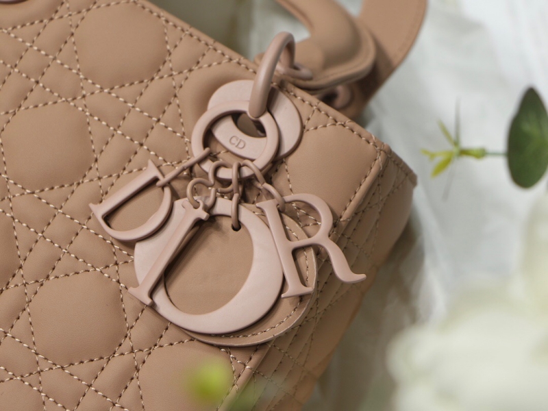 M0538 Dior Lady Dior My ABCDior 手袋 啞光牛皮革藤格紋 粉色