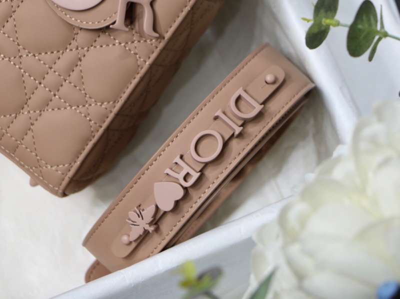 M0538 Dior Lady Dior My ABCDior 手袋 啞光牛皮革藤格紋 粉色