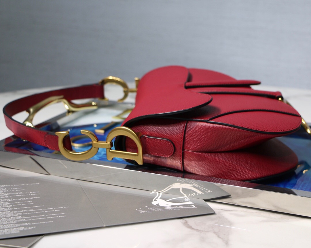 M0446 Dior Saddle手掌紋手提包 Dior馬鞍包 紅色