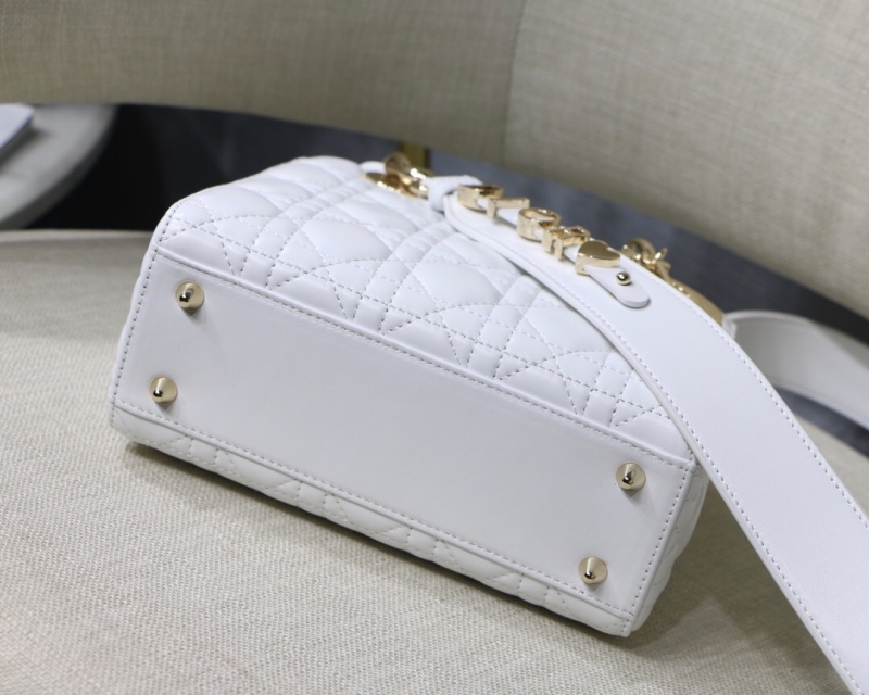 M0538 迪奧Lady Dior MyABCDior 手袋 羊皮革藤格紋 白色