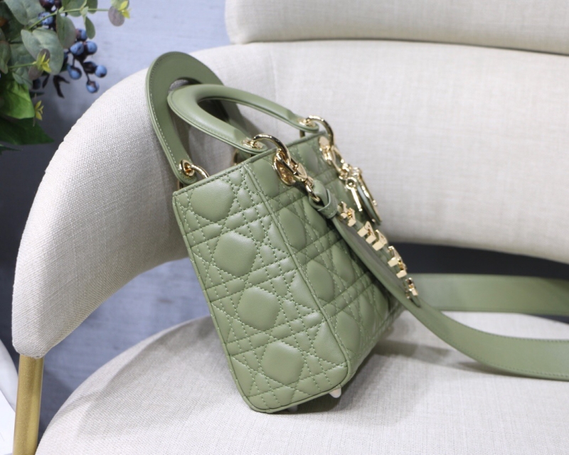 M0538 迪奧Lady Dior MyABCDior 手袋 羊皮革藤格紋 綠色