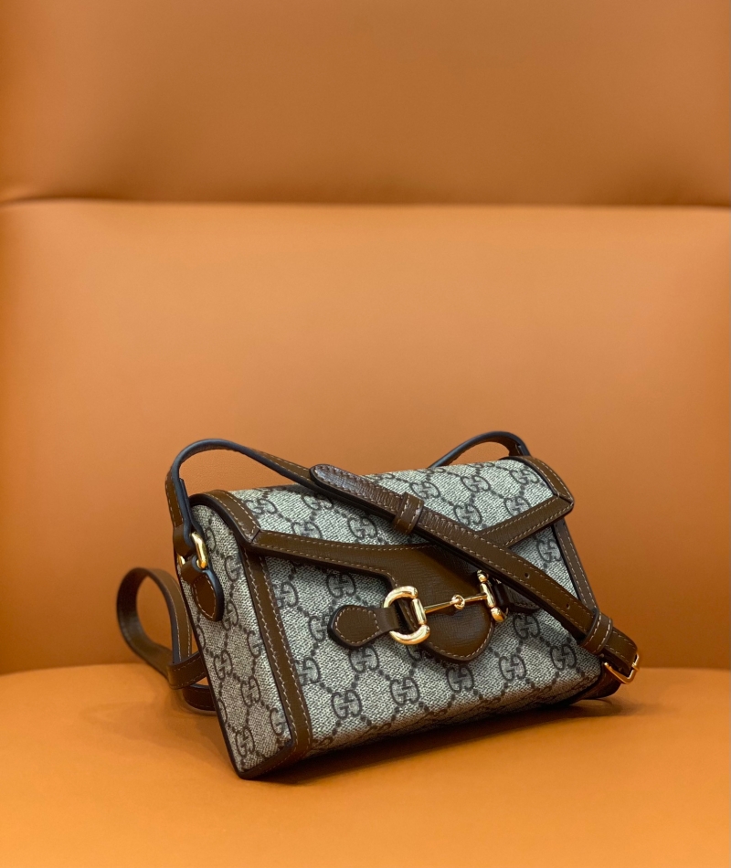 699296 Gucci Gucci馬銜扣1955系列迷你手袋 Gucci迷你斜挎包 烏木色