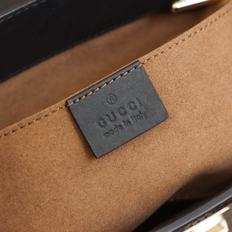 498156 Gucci Padlock系列小號GG肩背包 黑色皮邊