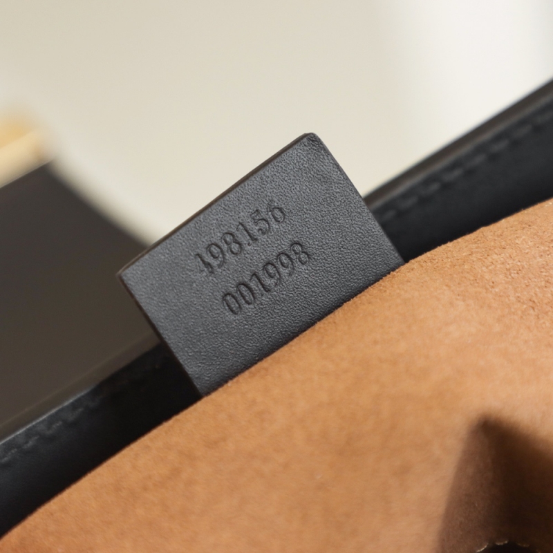 498156 Gucci Padlock系列小號GG肩背包 黑色皮邊