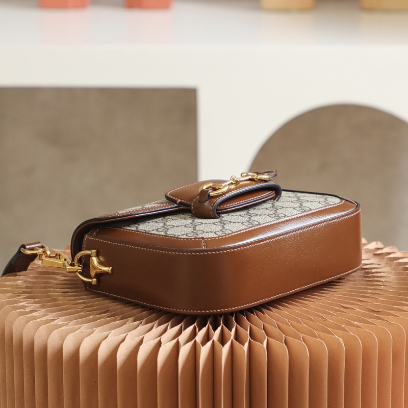 658574 Gucci 馬銜扣1955系列GG迷你手袋 Gucci馬鞍包 棕色
