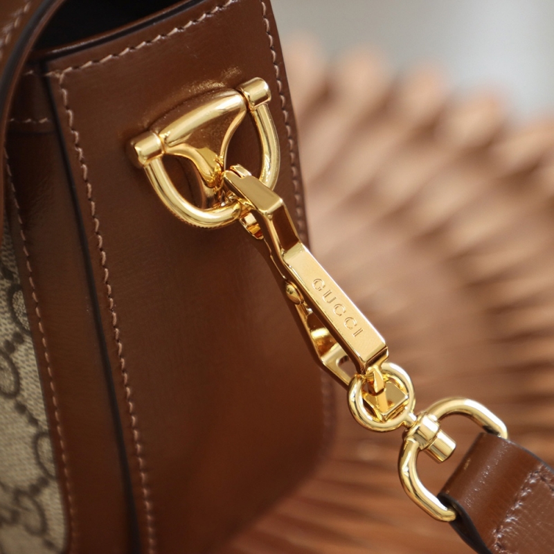 658574 Gucci 馬銜扣1955系列GG迷你手袋 Gucci馬鞍包 棕色